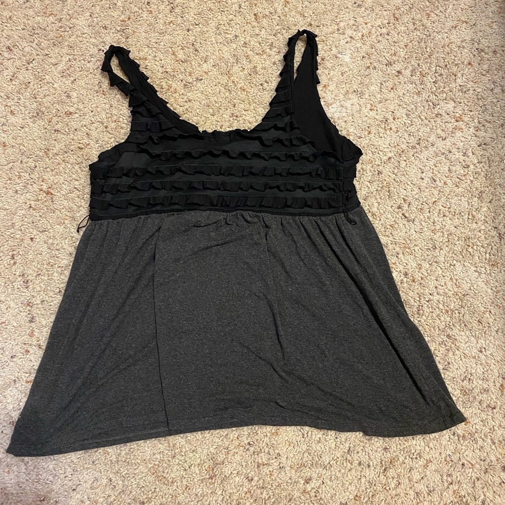 Flowy Black & Charcoal Anthropologie Tank